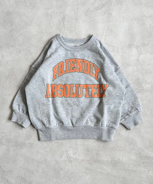 Life Support Products（ライフサポートプロダクツ）の「ウラケヴィンテージプリントトレーナー（80～150cm）（スウェット・キッズ・チャコール/ベージュ/レッド/グリーン/杢グレー/オフホワイト・80/90/95/100/110/120/130/140/150）」の3枚目の写真