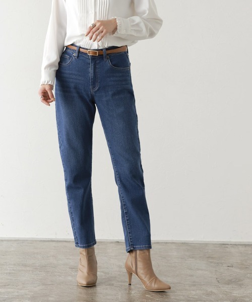 Pierrot（ピエロ）の「大人のためのテーパードデニム（デニムパンツ・レディース・グレー/ブルー系その他/ブラック/ブルー/ブラック系その他/サックスブルー/ホワイト/ブルー系その他3/ブルー系その他2/インディゴブルー/ネイビー・L/M/S/LL）」の10枚目の写真