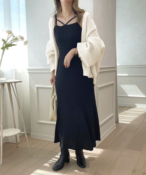 apres jour(アプレジュール)の「クシュクシュクロスキャミワンピース【ZOZOTOWN限定アイテム】(ワンピース・レディース・ブラック/ベージュ/アイボリー・フリー/X-LARGE)」の22枚目の写真