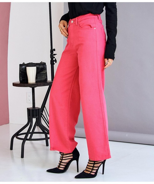 LATINA(ラティーナ)の「カラーストレートワイドパンツ(その他パンツ・レディース・ブラック/ピンク・S/M/L)」の9枚目の写真