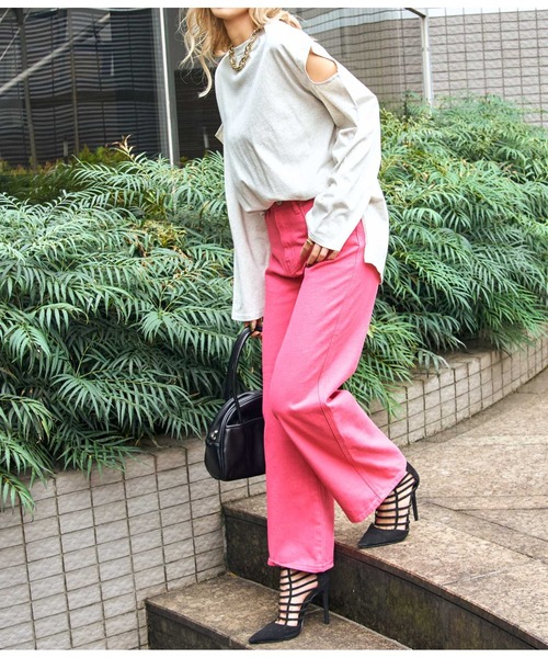 LATINA(ラティーナ)の「カラーストレートワイドパンツ(その他パンツ・レディース・ブラック/ピンク・S/M/L)」の17枚目の写真