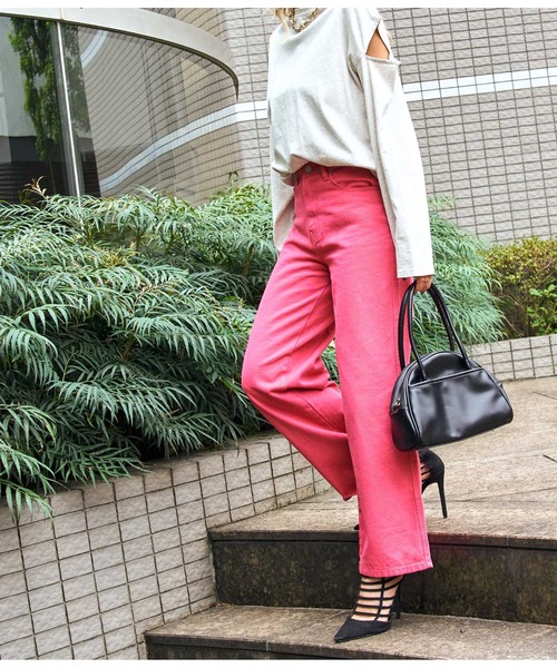 LATINA(ラティーナ)の「カラーストレートワイドパンツ(その他パンツ・レディース・ブラック/ピンク・S/M/L)」の19枚目の写真