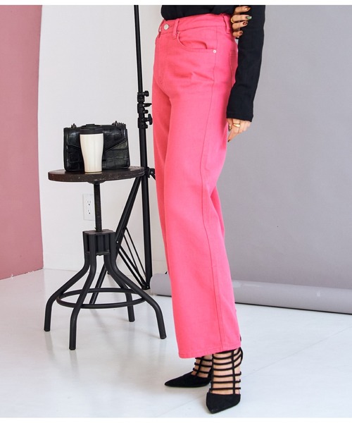 LATINA(ラティーナ)の「カラーストレートワイドパンツ(その他パンツ・レディース・ブラック/ピンク・S/M/L)」の10枚目の写真