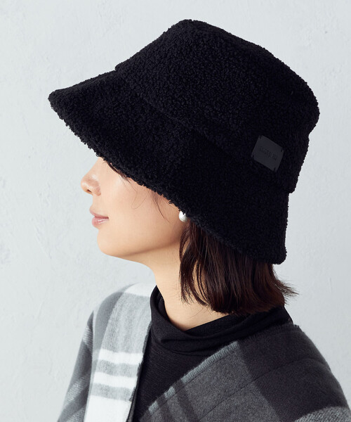 COMME CA ISM（コムサイズム）の「ボア　バケットハット（ハット・レディース・ブラック/アイボリー・FREE）」の5枚目の写真