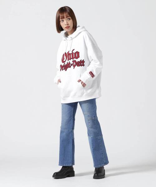 AVIREX（アヴィレックス）の「PULL PARKA AIR FORCE BASE/ プルパーカーエアフォースベース（パーカー・レディース・ネイビー/ダークグリーン系/ホワイト/ブラック・F）」の2枚目の写真