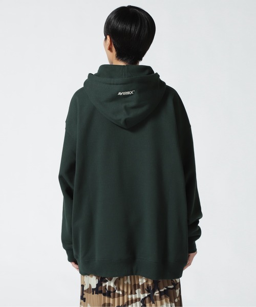 AVIREX（アヴィレックス）の「PULL PARKA AIR FORCE BASE/ プルパーカーエアフォースベース（パーカー・レディース・ネイビー/ダークグリーン系/ホワイト/ブラック・F）」の8枚目の写真