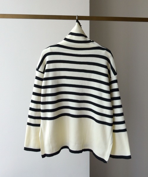 ibeul_（イベール）の「ボーダータートルネックフレアニット（ニット/セーター・レディース・ホワイト/ブラック・FREE）」の17枚目の写真