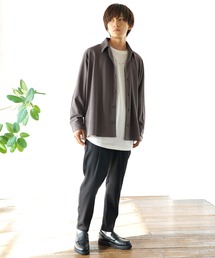 MinoriTY | セットアップ 長袖シャツ/ロンT/パンツ ドルマンシャツ テーパードパンツ コーデ 3点セット(セットアップ)