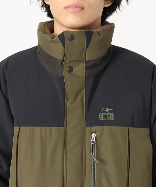 CHUMS（チャムス）の「CHUMS/チャムス ダウンジャケット パネルカラージャケット/防水 フェザーダウン/ゴアテックスインフィニアムダウンジャケット/CH04-1316（ダウンジャケット/コート・メンズ・ネイビー/ブラック×カーキ/ブラック・M/L/XL）」の11枚目の写真