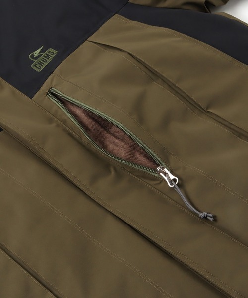 CHUMS（チャムス）の「CHUMS/チャムス ダウンジャケット パネルカラージャケット/防水 フェザーダウン/ゴアテックスインフィニアムダウンジャケット/CH04-1316（ダウンジャケット/コート・メンズ・ネイビー/ブラック×カーキ/ブラック・M/L/XL）」の13枚目の写真