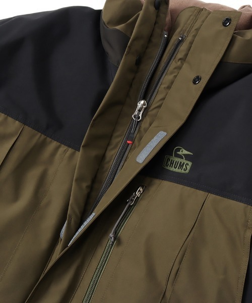 CHUMS（チャムス）の「CHUMS/チャムス ダウンジャケット パネルカラージャケット/防水 フェザーダウン/ゴアテックスインフィニアムダウンジャケット/CH04-1316（ダウンジャケット/コート・メンズ・ネイビー/ブラック×カーキ/ブラック・M/L/XL）」の15枚目の写真