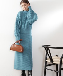 N.（N. Natural Beauty Basic） | 【横田ひかるさん着用】◆ケーブルニットセットアップ(ワンピース)
