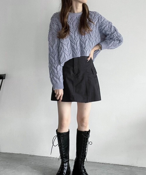 Heather（ヘザー）の「ケーブルショートニット 172684（ニット