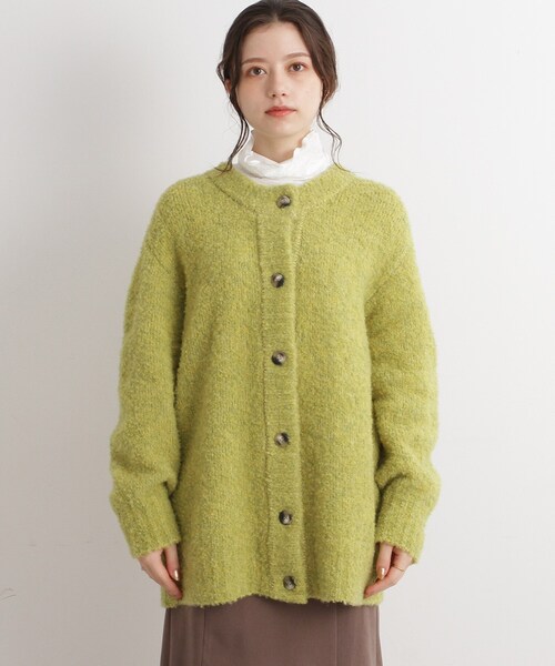 Cutie Blonde（キューティーブロンド）の「◆【ぽこふわ】ブークレニットカーディガン（カーディガン/ボレロ・レディース・ベージュ/ブルー/黄緑系/ピンク系・00）」の5枚目の写真