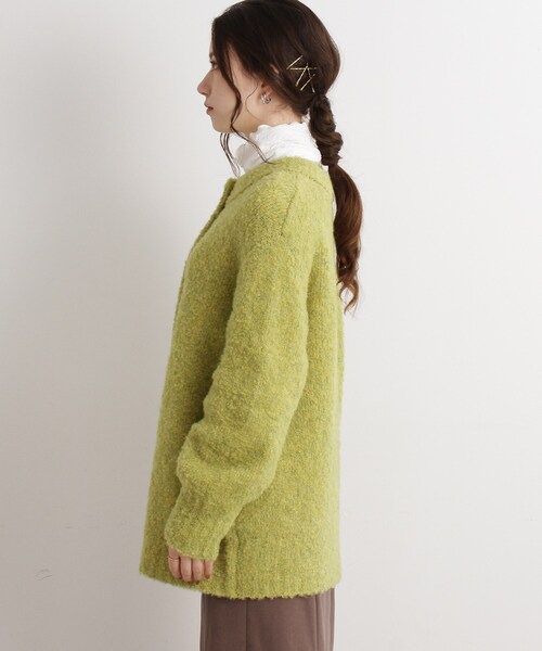 Cutie Blonde（キューティーブロンド）の「◆【ぽこふわ】ブークレニットカーディガン（カーディガン/ボレロ・レディース・ベージュ/ブルー/黄緑系/ピンク系・00）」の6枚目の写真