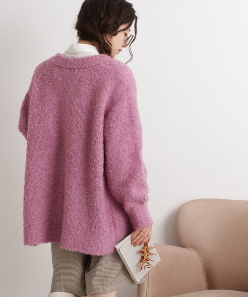 Cutie Blonde（キューティーブロンド）の「◆【ぽこふわ】ブークレニットカーディガン（カーディガン/ボレロ・レディース・ベージュ/ブルー/黄緑系/ピンク系・00）」の22枚目の写真