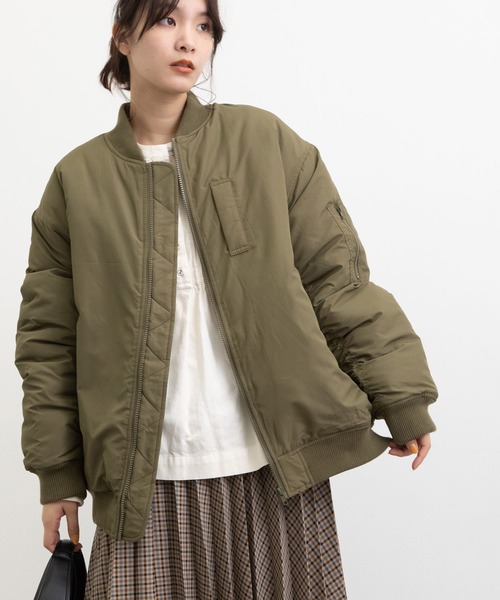 POU DOU DOU（プードゥドゥ）の「MA-1中綿ブルゾン（MA-1・レディース・オリーブ/アイボリー/ブラック・3）」の4枚目の写真