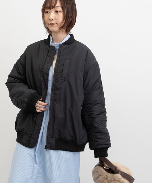 POU DOU DOU（プードゥドゥ）の「MA-1中綿ブルゾン（MA-1・レディース・オリーブ/アイボリー/ブラック・3）」の16枚目の写真