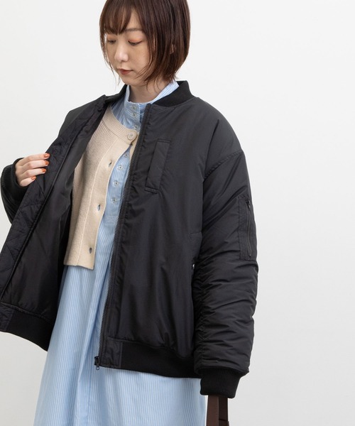 POU DOU DOU（プードゥドゥ）の「MA-1中綿ブルゾン（MA-1・レディース・オリーブ/アイボリー/ブラック・3）」の17枚目の写真