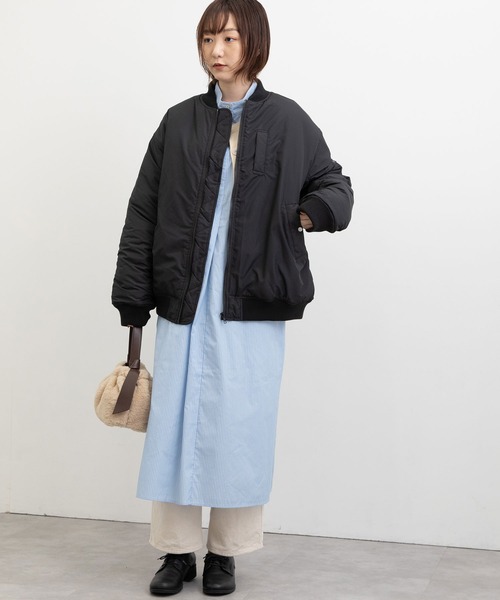 POU DOU DOU（プードゥドゥ）の「MA-1中綿ブルゾン（MA-1・レディース・オリーブ/アイボリー/ブラック・3）」の18枚目の写真