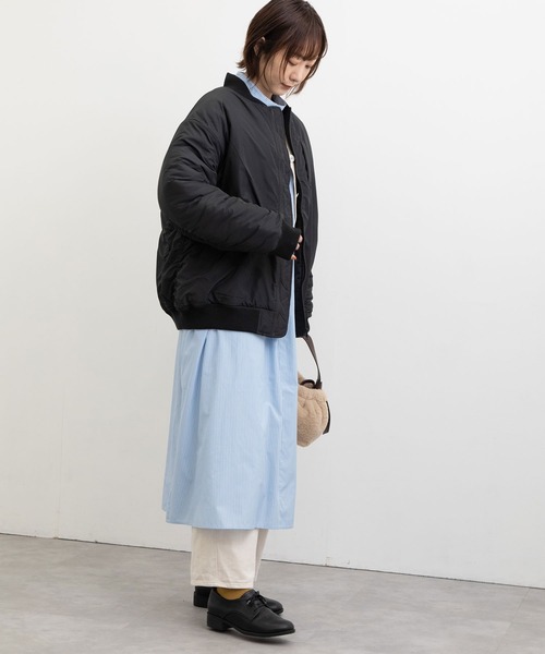 POU DOU DOU（プードゥドゥ）の「MA-1中綿ブルゾン（MA-1・レディース・オリーブ/アイボリー/ブラック・3）」の19枚目の写真