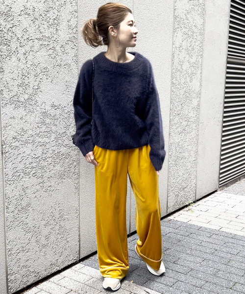 Spick & Span(スピックアンドスパン)の「ストレッチベロアイージーパンツ(その他パンツ・レディース・ネイビー/イエロー・38/36)」の16枚目の写真
