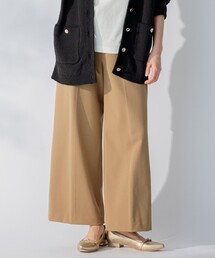 【WEB限定カラーあり/洗える/撥水加工】TRギャバ ワイドクロップドパンツ