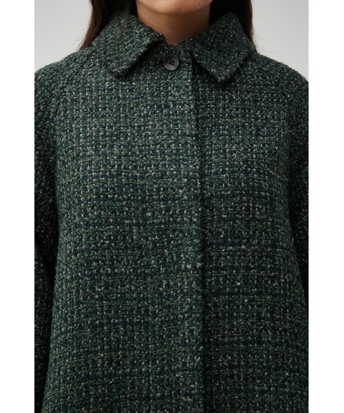AZUL by moussy（アズールバイマウジー）の「A LINE TWEED COAT/Aラインツイードコート（その他アウター・レディース・オレンジ/グリーン・MEDIUM/SMALL）」の9枚目の写真