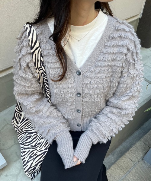 nemne store（ネンネストア）の「フリンジニットカーディガン（カーディガン/ボレロ・レディース・アイボリー/ミント/ライトグレー・フリー）」の17枚目の写真