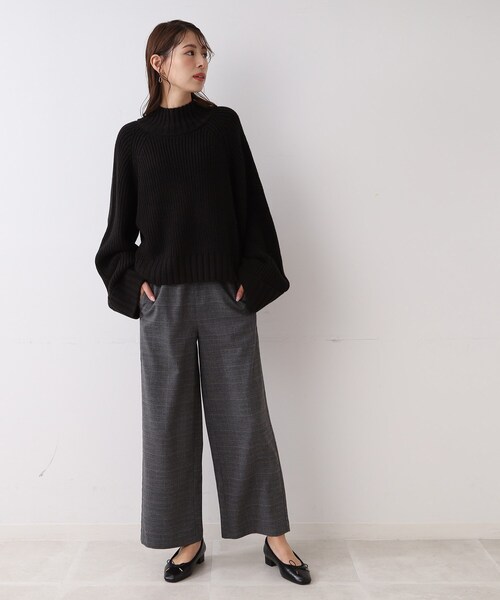 SHOO・LA・RUE（シューラルー）の「◆【起毛であったか/S-LL】ウエストゴムで安心＆らくちんなワイドパンツ（その他パンツ・レディース・ブラック/ブラウン系2/グレー系その他2・01/02/04/03）」の15枚目の写真