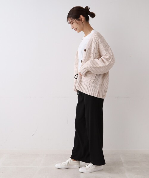 SHOO・LA・RUE（シューラルー）の「◆【起毛であったか/S-LL】ウエストゴムで安心＆らくちんなワイドパンツ（その他パンツ・レディース・ブラック/ブラウン系2/グレー系その他2・01/02/04/03）」の16枚目の写真