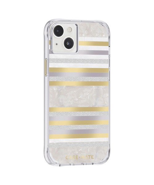 Case-Mate（ケースメイト）の「iPhone14 Case-Mate Pearl Stripes MagSafe対応・3.0m落下耐衝撃・抗菌・リサイクル素材（スマホケース/カバー・レディース・シルバー×ゴールド・ONE SIZE）」の6枚目の写真