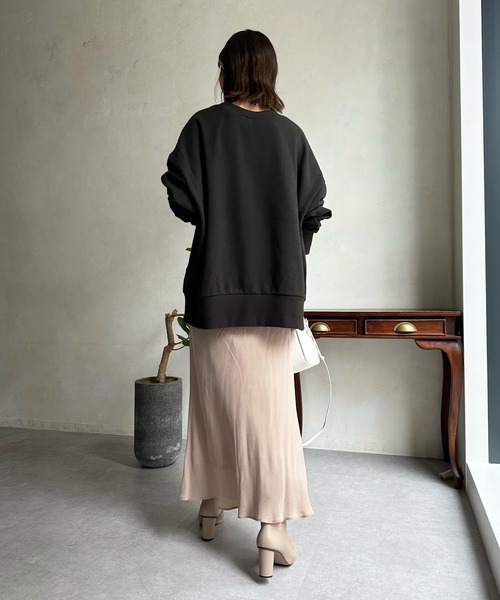 DouDou（ドゥドゥ）の「TEXAS 2WAYスウェット（スウェット・レディース・オフホワイト/チャコールグレー/ブラック/グレイッシュベージュ/ネイビー・FREE）」の12枚目の写真