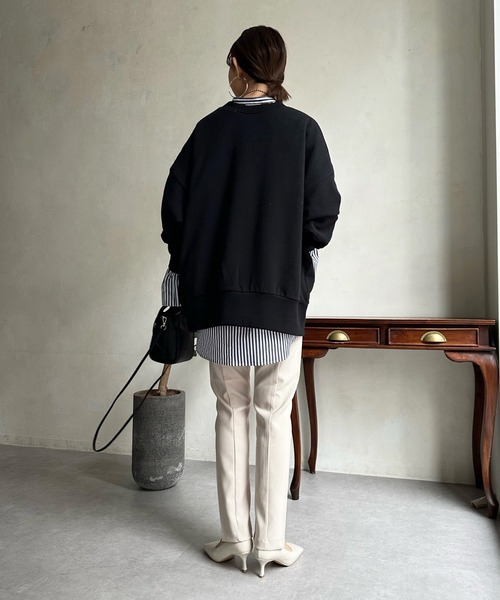 DouDou（ドゥドゥ）の「TEXAS 2WAYスウェット（スウェット・レディース・オフホワイト/チャコールグレー/ブラック/グレイッシュベージュ/ネイビー・FREE）」の21枚目の写真
