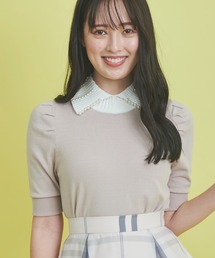 NOELA | 衿パール配色ニット(ニット/セーター)