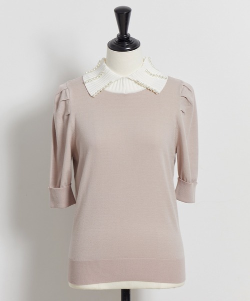 NOELA（ノエラ）の「衿パール配色ニット（ニット/セーター・レディース・グレー/ブラック/ピンク・フリー）」の16枚目の写真