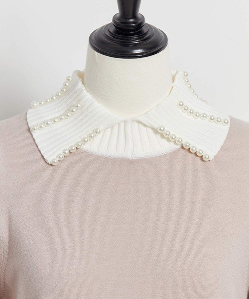 NOELA（ノエラ）の「衿パール配色ニット（ニット/セーター・レディース・グレー/ブラック/ピンク・フリー）」の19枚目の写真