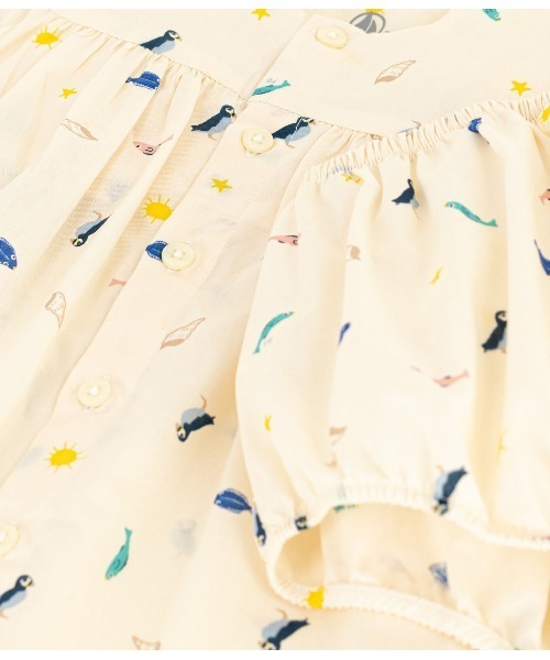 プチバトー　ポプリンワンピース&ブルマセット ワンピース＆ブルマセット｜ベビー服・子供服通販のPETTIT