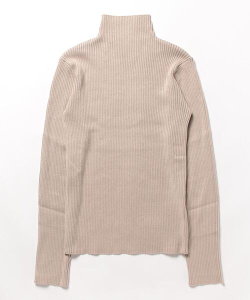 STYLEBLOCK(スタイルブロック)の「綿タッチブレーティングリブニットボトルネックプルオーバー(ニット/セーター・レディース・ホワイト系その他/ブラック/オフホワイト/グレイッシュベージュ/ピンク・M)」の4枚目の写真
