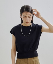 【WEB・一部店舗限定】フレンチスリーブクロップドTシャツ/無地・ボーダー