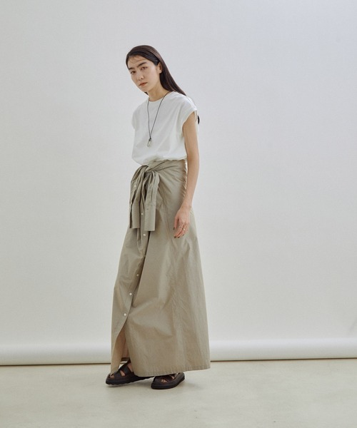 SALON adam et rope'（サロン アダム エ ロペ）の「【WEB・一部店舗限定】フレンチスリーブクロップドTシャツ/無地・ボーダー（Tシャツ/カットソー・レディース・グリーン系その他/ブラック/ベージュ/オフホワイト・FREE）」の12枚目の写真