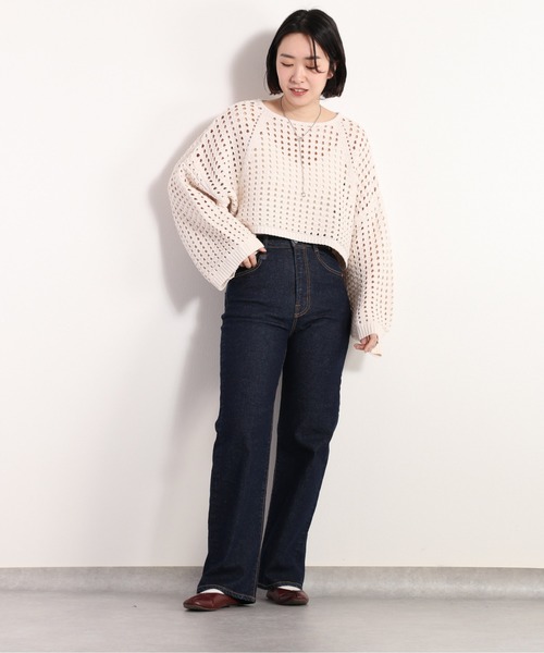 cepo(セポ)の「スカシアミショートニット セットアップ可能(ニット/セーター・レディース・ベージュ/オフホワイト・M)」の6枚目の写真