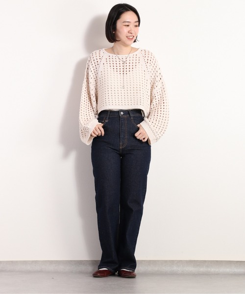 cepo(セポ)の「スカシアミショートニット セットアップ可能(ニット/セーター・レディース・ベージュ/オフホワイト・M)」の3枚目の写真