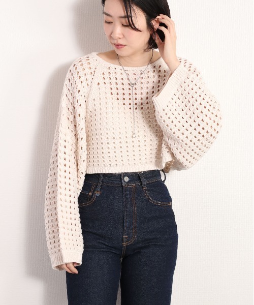 cepo(セポ)の「スカシアミショートニット セットアップ可能(ニット/セーター・レディース・ベージュ/オフホワイト・M)」の18枚目の写真