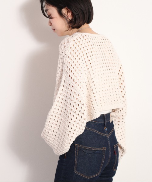 cepo(セポ)の「スカシアミショートニット セットアップ可能(ニット/セーター・レディース・ベージュ/オフホワイト・M)」の12枚目の写真