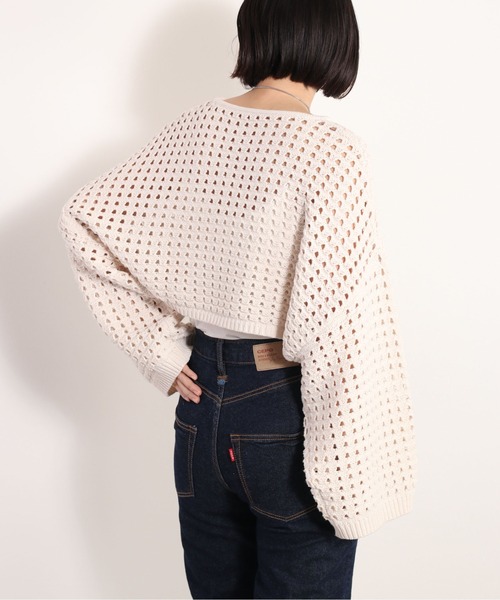 cepo(セポ)の「スカシアミショートニット セットアップ可能(ニット/セーター・レディース・ベージュ/オフホワイト・M)」の8枚目の写真