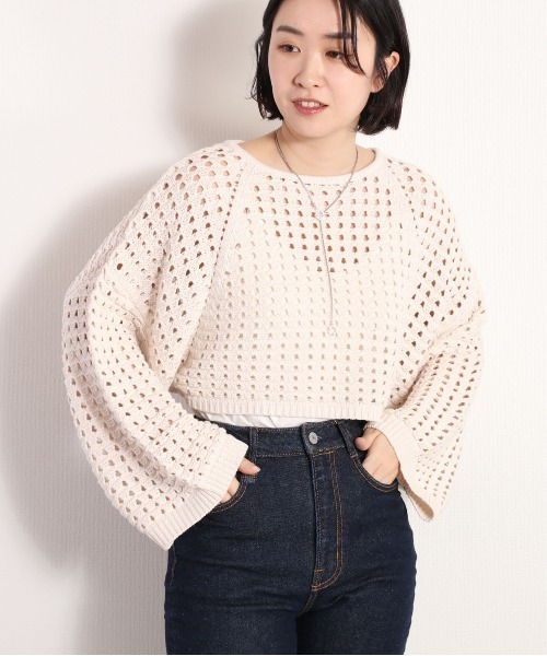 cepo(セポ)の「スカシアミショートニット セットアップ可能(ニット/セーター・レディース・ベージュ/オフホワイト・M)」の15枚目の写真