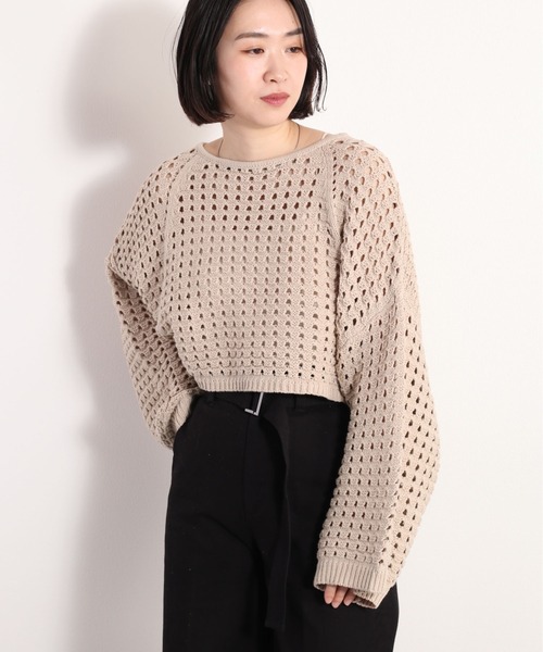 cepo(セポ)の「スカシアミショートニット セットアップ可能(ニット/セーター・レディース・ベージュ/オフホワイト・M)」の7枚目の写真