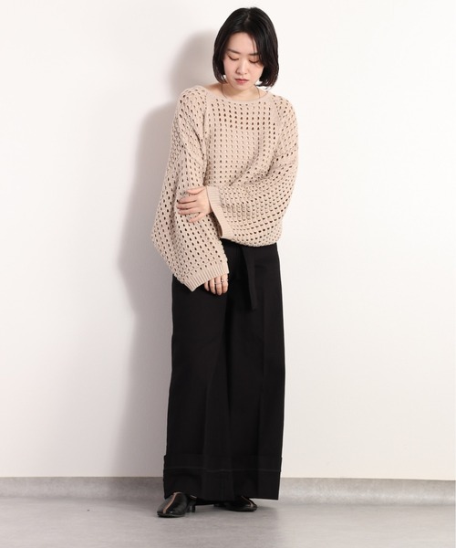 cepo(セポ)の「スカシアミショートニット セットアップ可能(ニット/セーター・レディース・ベージュ/オフホワイト・M)」の10枚目の写真