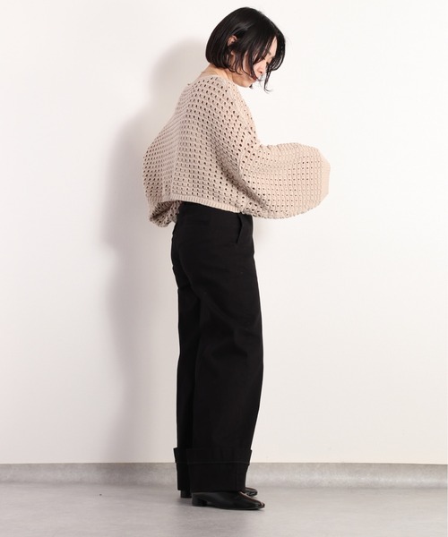 cepo(セポ)の「スカシアミショートニット セットアップ可能(ニット/セーター・レディース・ベージュ/オフホワイト・M)」の5枚目の写真